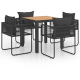  5-dijelni vrtni blagovaonski set od PVC ratana crno-smeđi | shoptok.hr