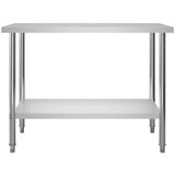 vidaXL Kuhinjski radni stol 120 x 60 x 85 cm od nehrđajućeg čelika | shoptok.hr