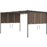  Vrtni paviljon s stransko zaveso 4x3x2,25 m taupe Cene