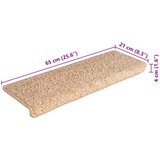  Prostirke za stepenice 15 kom 65x21x4 cm zlatne pravokutne rubove | shoptok.hr