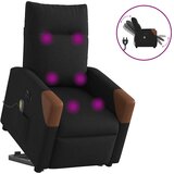 vidaXL Električni masažni naslonjač na podizanje od tkanine crni | shoptok.hr