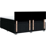 vidaXL Box spring postelja z vzmetnico črn 200x200 cm blago | Shoptok.si