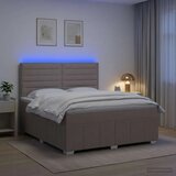  LED okvir za krevet s madracem Sivosmeđa 160 x 200 cm Tkanina - Sivosmeđa 160 x 200 cm Dizajn linija | shoptok.hr