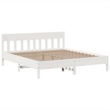  Posteljni okvir brez vzmetnice bel 200x200 cm trdna borovina, (21609678) | Shoptok.si