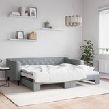  Dnevni krevet na razvlačenje svjetlosivi 90 x 190 cm od tkanine | shoptok.hr