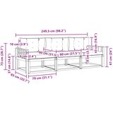  Set vanjskih sofa s jastukom 3 pcs Bijela i bež Poliester | Eponuda.com