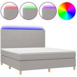  Box spring postelja z vzmetnico LED sv. siva 180x200 cm blago, (20789305) | Shoptok.si