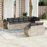 vidaXL 8-dijelni set vrtnih sofa od poliratana s jastucima svjetlosivi | shoptok.hr