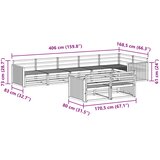  Set vanjskih sofa 8 kom. Prirodna Čvrsto drvo akacije Smeđa 406 x 168,5 x 73 cm | Shoptok.si
