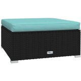 Vrtni tabure s jastukom crni 70 x 70 x 30 cm od poliratana | shoptok.hr