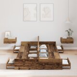  Krevetna konstrukcija za pohranu sivo Sonoma Staro drvo | shoptok.hr