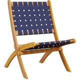 vidaXL Zložljiv vrtni stol 2 kosa moder trden akacijev les in tkanina | Shoptok.si