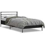  Okvir za krevet crni 75 x 190 cm od konstruirano drvo i metal | shoptok.hr