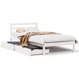 Maison Chic Postelja za odrasle - Posteljni Okvir brez vzmetnice bel 75x190 cm trdna borovina, (22082492) Cene