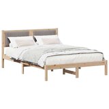 vidaXL Posteljni okvir z oblazinjenim vzglavjem Taupe 120 x 190 cm | Shoptok.si