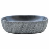 Nadgradni umivaonik crno-sivi ovalni 47 x 33 x 13 cm keramički | shoptok.hr