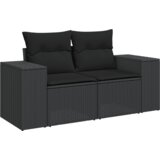  11-dijelni set vrtnih sofa od poliratana s jastucima crni Crna 83 x 62 x 69 cm | shoptok.hr