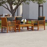 The Living Store Vrtna lounge garnitura z blazinami 5-delna trden akacijev les - Vrtna Sedežna Garnitura, (21481276) | Shoptok.si