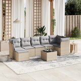  The Living Store Vrtna sedežna garnitura 8-delna z blazinami bež poli ratan - Vrtna Sedežna Garniture, (21449433) | Shoptok.si