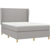vidaXL Krevet s oprugama i madracem svjetlosivi 140x190 cm od tkanine | shoptok.hr