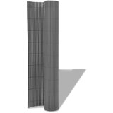 vidaXL dvostrana vrtna ograda PVC 90 x 500 cm siva | shoptok.hr
