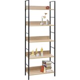 Maison Chic Knjižna omara - Knjižna polica - Knjižni regal 5-nadstropna hrast 60x27,6x158,5 cm inž. les, (21723486) Cene