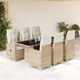 vidaXL 7-dijelni vrtni bistro set od poliratana s jastucima bež Cijene