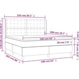  box spring s madracem LED crni 160x200 cm baršun | shoptok.hr