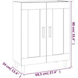  Komoda siva boja betona 69,5x34x90 cm od konstruiranog drva | shoptok.hr