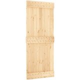  Drsna vrata s kompletom vodil 85x210 cm trdna borovina, (20804537) | Shoptok.si