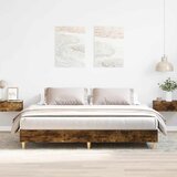 vidaXL Posteljni okvir brez vzmetnice hrast 160x200 cm inženirski les Cene
