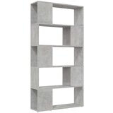vidaXL Knjižna omara za razdelitev prostora betonsko siva 80x24x155 cm | Shoptok.si