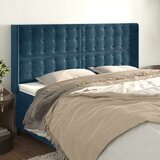  Uzglavlje s ušima tamnoplavo 183x16x118/128 cm baršunasto | Eponuda.com