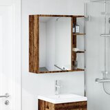  Kupaonski ormarić s ogledalom staro drvo 62,5x20,5x64 cm | shoptok.hr