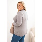 Kesi Włoski Women's Plus Size Viscose Sweater with Turtleneck gray | shoptok.hr