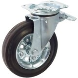 Liv zakretni kotač za transportna kolica (Promjer kotačića: 200 mm, Nosivost: 250 kg, Valjkasti ležaj, S pločom i zaustavnikom) Cijene
