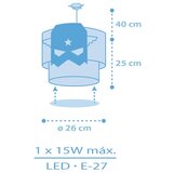 Dalber 61812 - Dečji luster BLUE HERO 1xE27/15W/230V | Eponuda.com