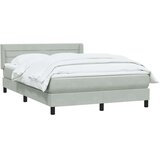 vidaXL Box spring postelja z vzmetnico svetlo siva 160x210 cm žamet | Shoptok.si