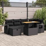 vidaXL 8-dijelni set vrtnih sofa od poliratana s jastucima crni bagrem Cijene