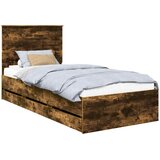  Krevetna konstrukcija s ladicama Dimljeni hrast 90 x 190 cm | shoptok.hr