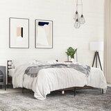Maison Chic Posteljni okvir - Dvoposteljna postelja - Zakonska postelja rjav hrast 150x200 cm inženirski les in kovina-J14856, (21760101) | Shoptok.si