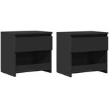  Noćni ormarići 2 kom crni 40 x 30 x 39 cm konstruirano drvo | shoptok.hr