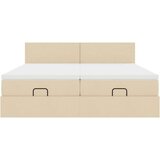  Otomanski okvir kreveta s madracima krem 200x200cm od tkanine | shoptok.hr