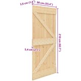  Vrata NARVIK Prirodna 90 x 210 cm Čvrsta borovina | shoptok.hr