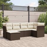  6-dijelni set vrtnih sofa od poliratana s jastucima smeđi | shoptok.hr