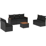  8-dijelni set vrtnih sofa od poliratana s jastucima crni Slike