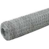  Mrežna ograda od pocinčanog čelika za kokoši 25 x 1,5 m srebrna | shoptok.hr