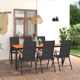  7-dijelni vrtni blagovaonski set crno-smeđi | shoptok.hr