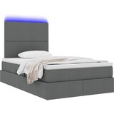  LED krevet za pohranu s madracem Tamnosiva 120 x 200 cm Tkanina | shoptok.hr