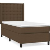  Box spring postelja z vzmetnico temno rjava 100x200 cm blago | Shoptok.si